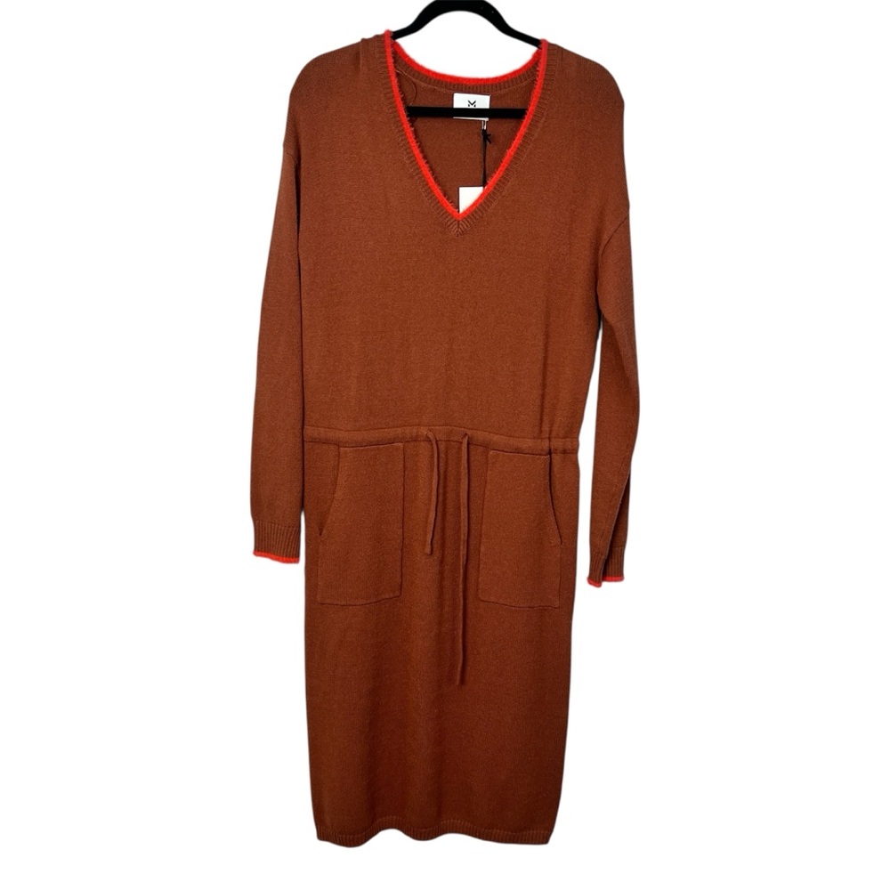 Marina V Paris Rust Knit Sweater Dress | Size L NWT